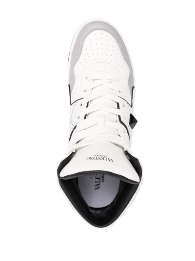 Shop Valentino One Stud High-top Sneakers In White