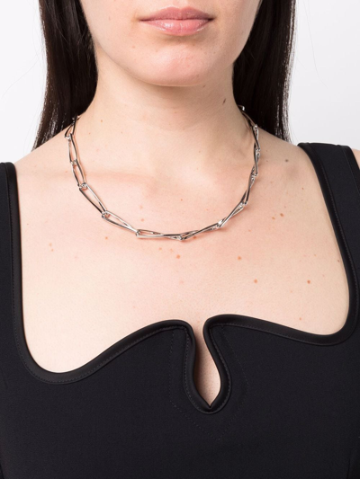 Shop Missoma Twisted Chain-link Necklace In Silver