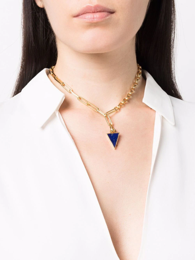 Missoma Triangle-gemstone Chain-link Necklace In Gold
