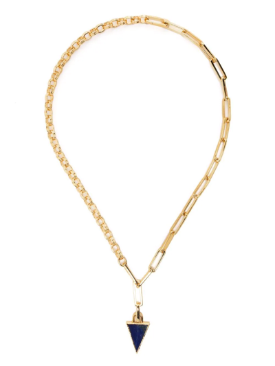 Missoma Triangle-gemstone Chain-link Necklace In Gold