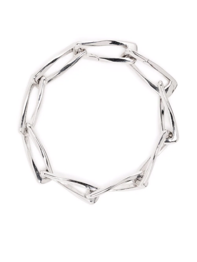 Shop Missoma Chunky Twisted Link-chain Bracelet In Silver