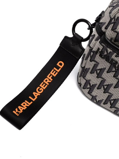 Shop Karl Lagerfeld Otto Jacquard-logo Crossbody Bag In Neutrals
