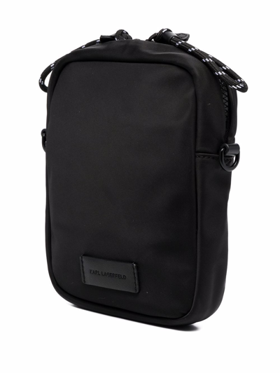 Shop Karl Lagerfeld Rue St-guillaume Logo-patch Shoulder Bag In Black