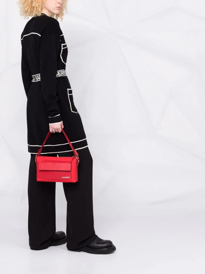 Karl Lagerfeld Cotton And Wool Blend Long Cardigan In Black