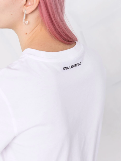 Shop Karl Lagerfeld Logo-printed T-shirt In White