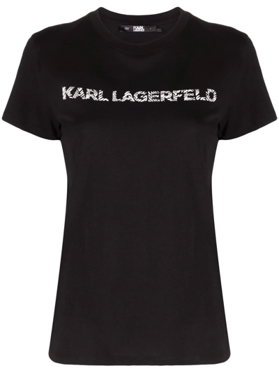 Shop Karl Lagerfeld Logo-printed T-shirt In Black