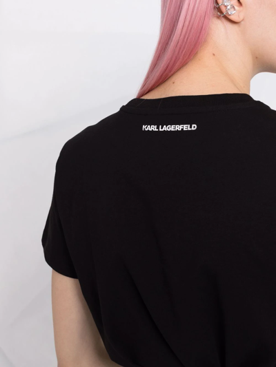 Shop Karl Lagerfeld Logo-printed T-shirt In Black