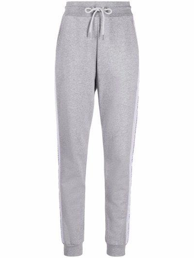 Shop Karl Lagerfeld Logo Tape Track Pants In Grey