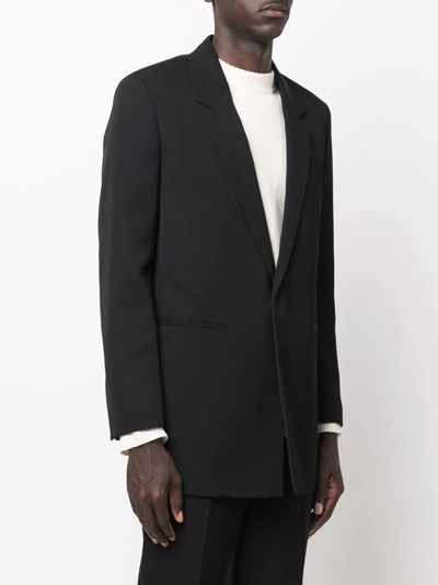Jil Sander Notched-lapels Single-breasted Blazer In Black