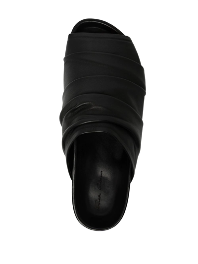 Shop Rick Owens Granola Leather Sandals In Black
