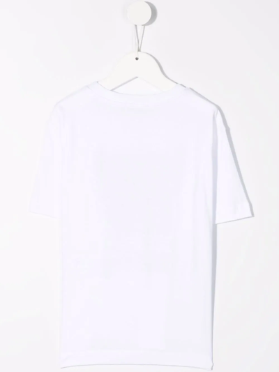 Shop Pinko Metallic-logo T-shirt In White