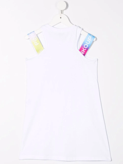 Shop Pinko Logo-print Cut-out Dress In White