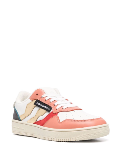 Shop Just Cavalli Panelled Logo-patch Sneakers In White
