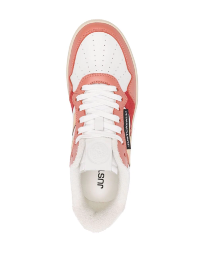Shop Just Cavalli Panelled Logo-patch Sneakers In White
