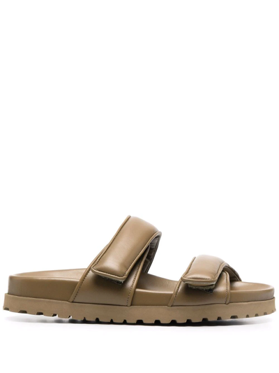 Shop Gia Borghini X Pernille Teisbaek Touch-strap Flat Sandals In Green