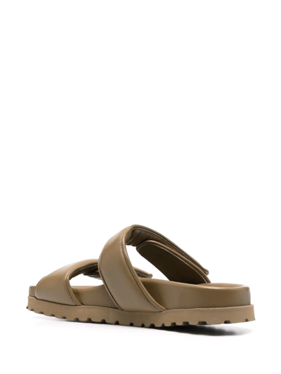 Shop Gia Borghini X Pernille Teisbaek Touch-strap Flat Sandals In Green