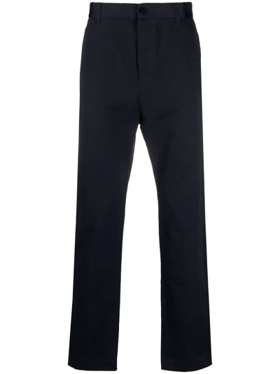 Shop Sacai Straight-leg Tailored Trousers In Blue
