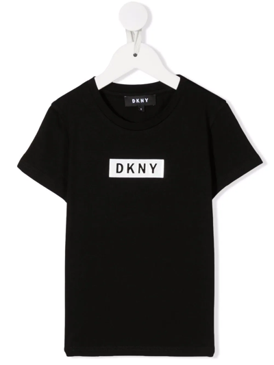 Shop Dkny Logo-print Short-sleeve T-shirt In Black