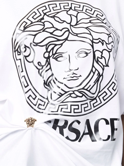 Shop Versace Medusa-print Safety Pin T-shirt In White