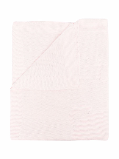 Shop Little Bear Knitted Cotton Blanket In Pink