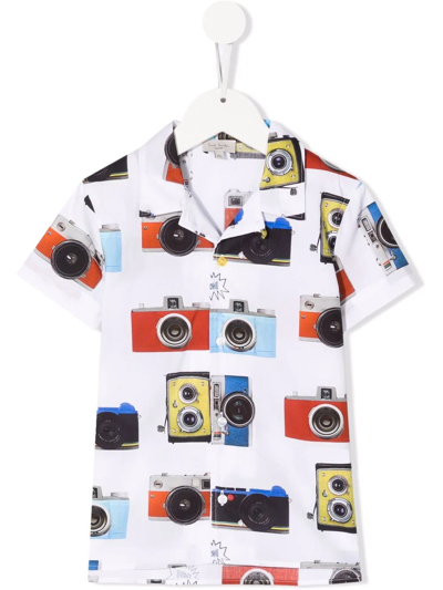 Shop Paul Smith Junior Camera-print Shirt In White