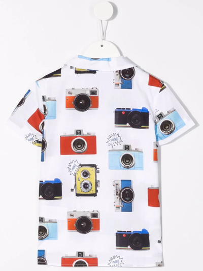 Paul Smith Junior White Shirt For Boy With Prints In White