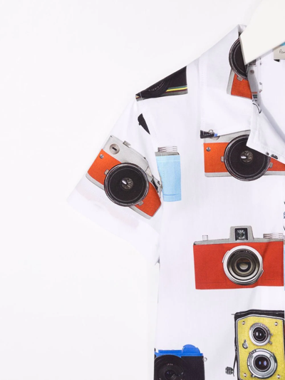 Shop Paul Smith Junior Camera-print Shirt In White