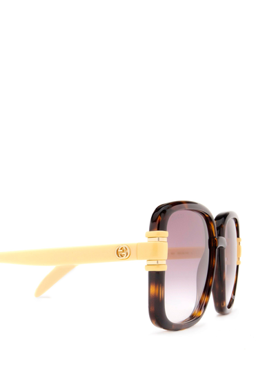 Shop Gucci Eyewear Sunglasses In Havana &amp; Yellow