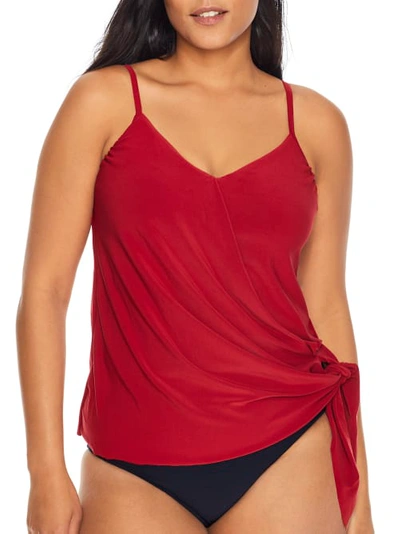 Shop Magicsuit Solid Alex Underwire Tankini Top In Crimson