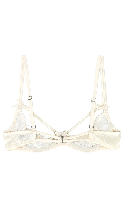 Shop Fleur Du Mal Charlotte Lace Peakaboo Bra In Ivory