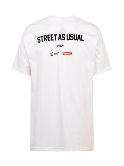 Supreme X Wtaps Sic'em Crew Neck T-shirt In White