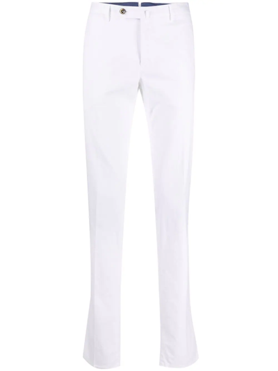 Shop Pt Torino Straight-leg Chino Trousers In Weiss