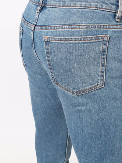 Shop Apc Mid-rise Slim-fit Jeans In Blau
