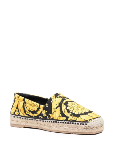 Shop Versace Barocco-print Espadrilles In Gelb