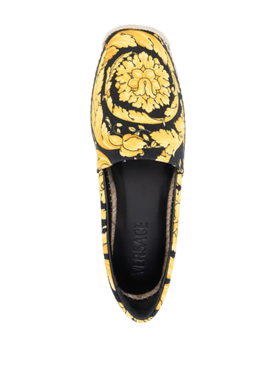 Shop Versace Barocco-print Espadrilles In Gelb
