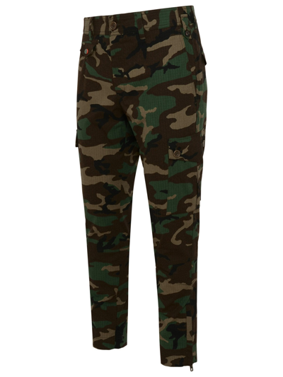 Shop Dolce & Gabbana Camouflage Cotton Pants In Green