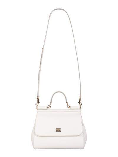 Shop Dolce & Gabbana Medium Sicily Bag In White