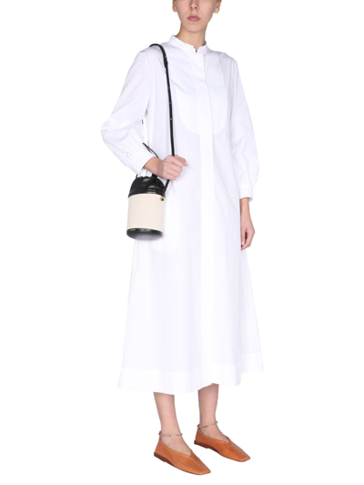 Shop Jil Sander Poplin Midi Dress In White