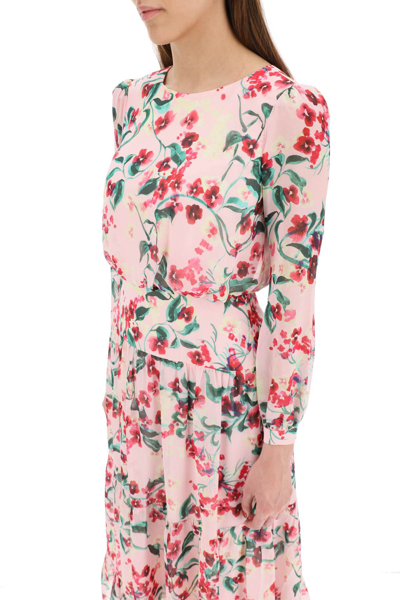 Shop Saloni Isabel Dress In Pink,green