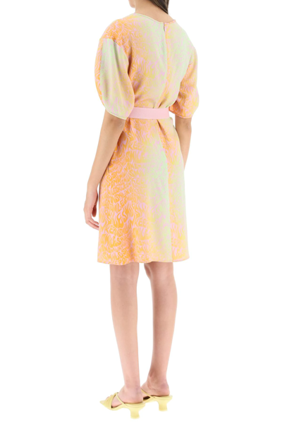 Shop Stella Mccartney Keep On Smiling Dress In Orange,green,pink