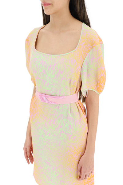 Shop Stella Mccartney Keep On Smiling Dress In Orange,green,pink