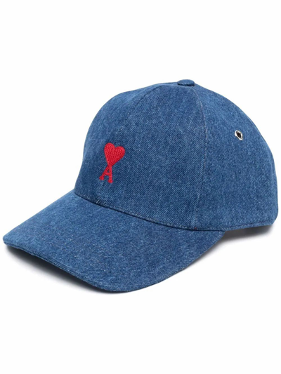 Shop Ami Alexandre Mattiussi Men's Blue Cotton Hat