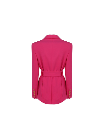 Shop Balmain Women's Fuchsia Viscose Blazer