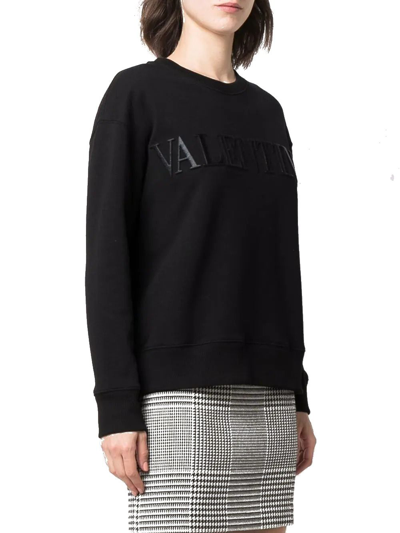Shop Valentino Women's Black Cotton Sweatshirt