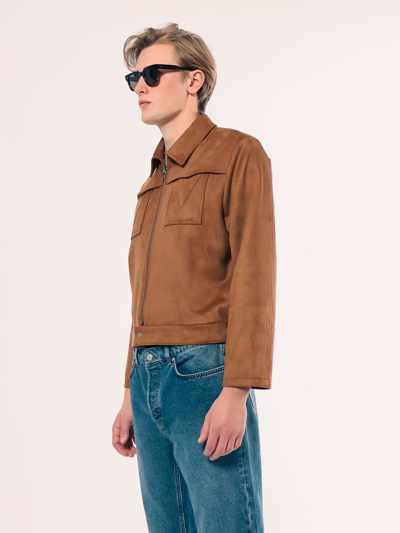 Amendi Petrus Faux Suede Jacket In Brown