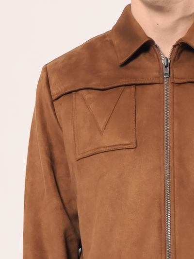 Amendi Petrus Faux Suede Jacket In Brown