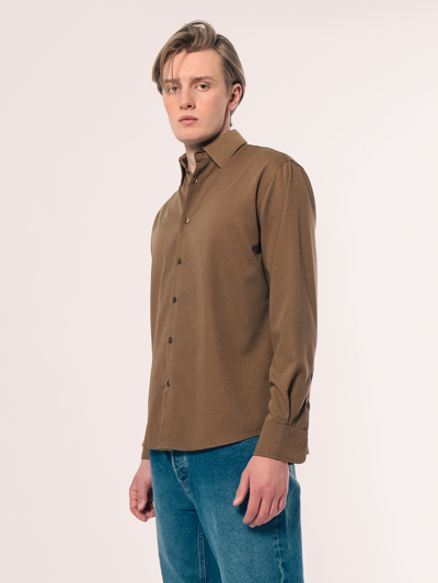 Shop Amendi Jon Shirt In Brown