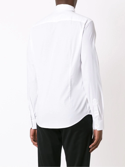 Shop Armani Exchange Long-sleeve Cotton Shirt In White