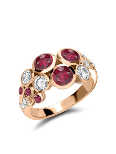 Pragnell 18kt Rose Gold Bubbles Ruby And Diamond Dress Ring In Pink