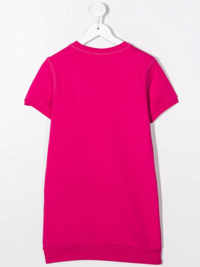 Shop Dsquared2 Logo-print Cotton T-shirt Dress In Pink